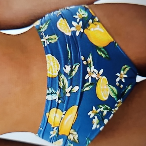 NWT Hesxuno Yellow and Blue Floral Women's Tummy Control Bikini Set 2X - Picture 3 of 8